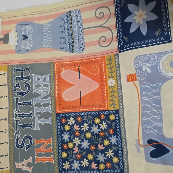 3/$15 Deal 🎉 Jo-Ann Colorful Sewing Themed Reusable Tote Bag - 12 X 9 X 7 in. - Picture 2 of 6